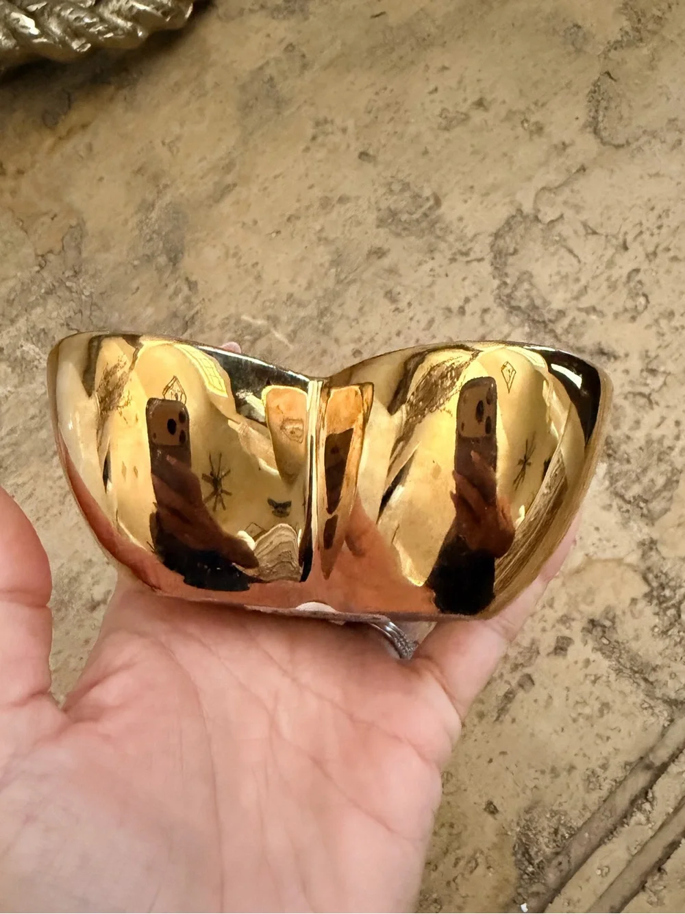 BIA Cordon Bleu Gold Heart Shaped Jewelry Trinket Holder